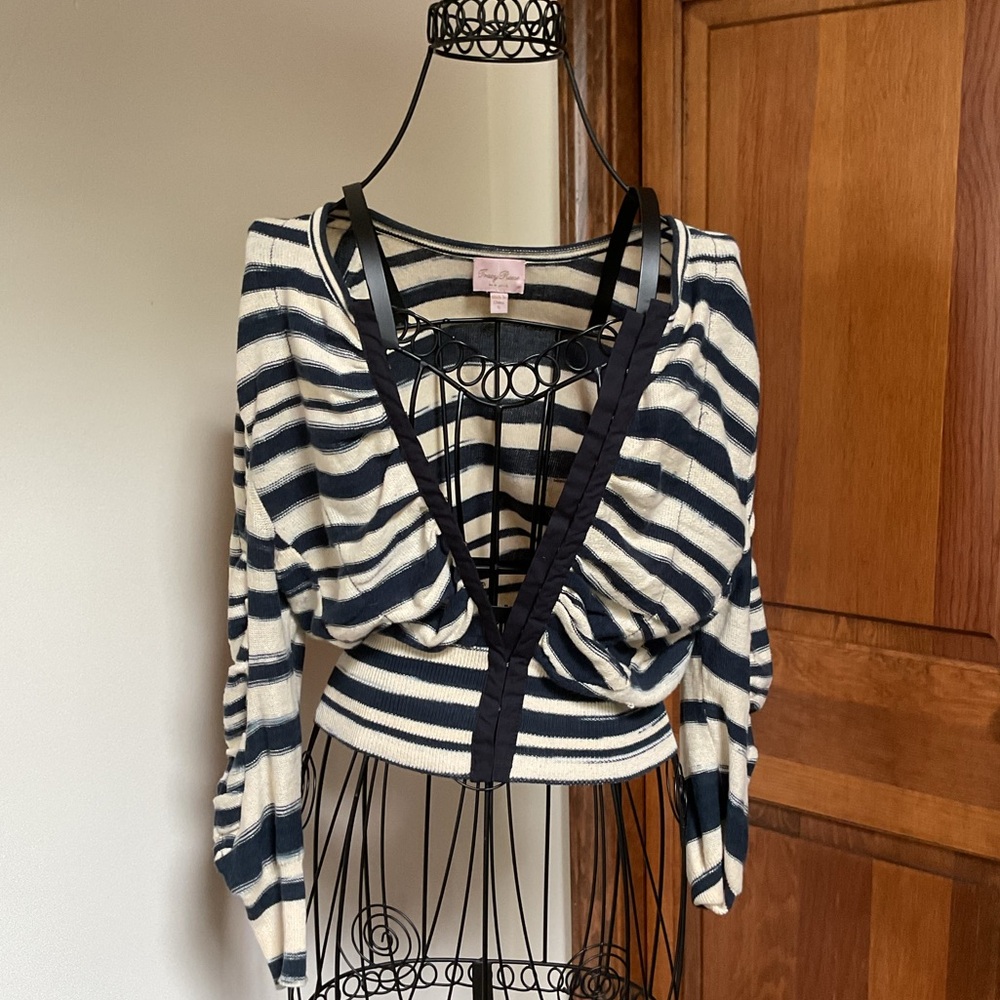 Tracy Reese Striped Navy and White cardigan, Small